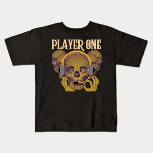 PLAYER ONE GAMING SKULLS HEADSET Kids T-Shirt